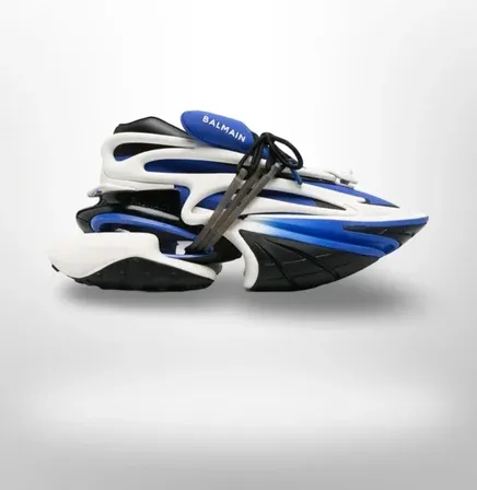 Balmain Unicorn Low Top Premium Sneaker White Blue view 4